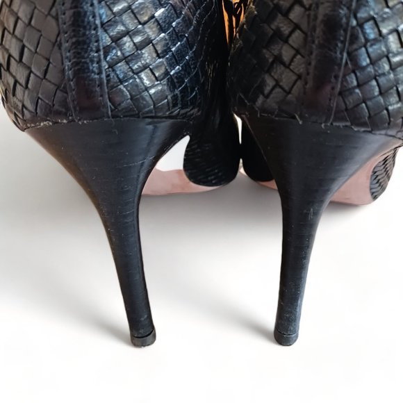 Cole Haan Black Woven Ankle Booties - Picture 8 of 16